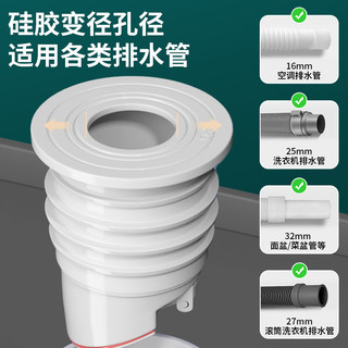 MUVI沐唯下水管防臭密封塞卫生间洗衣机排水管防臭下水道密封圈