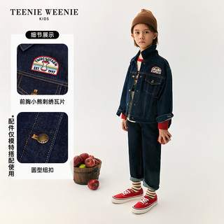 Teenie Weenie Kids小熊童装24秋季男女童帅气百搭牛仔夹克 牛仔色 120cm