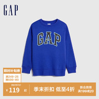 GAP男童秋冬款LOGO洋气抓绒运动卫衣747426儿童装休闲上衣 蓝色 150cm(XL)