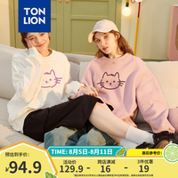 唐狮(TonLion)唐狮2024早秋新款圆领卫衣女猫猫甜美休闲简约套头卫衣可爱风潮dx