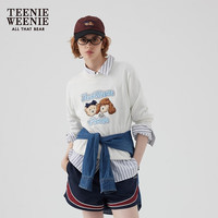 Teenie Weenie小熊&PARCAIN联名2024年趣味刺绣针织衫圆领毛衣 象牙白 160/S