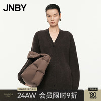 JNBY24秋毛针织衫宽松V领H型5O8311410 201/暗咖 M