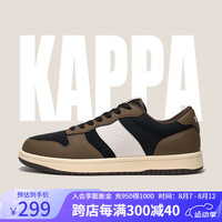 KAPPA卡帕男鞋板鞋子男2024夏季透气运动鞋厚底外穿百搭轻便休闲鞋 黑色/棕色/经典白 43