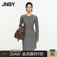 江南布衣（JNBY）24秋毛衫连衣裙圆领长袖5O8G13150 073/杂烟灰 L