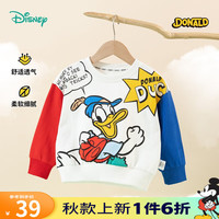 迪士尼宝宝（Disney Baby）迪士尼童装男童卫衣卡通唐老鸭撞色时尚卫衣 红蓝 5岁/身高120cm