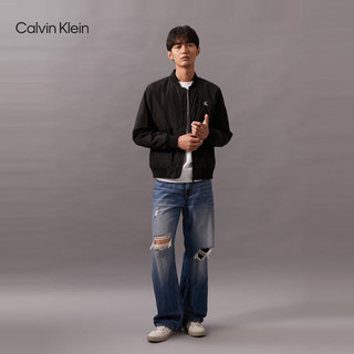 Calvin Klein Jeans24秋季男士休闲通勤简约ck刺绣棒球领夹克外套J327253 BEH-太空黑 XXL