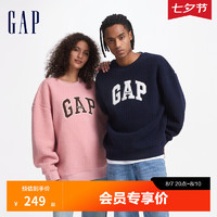 Gap男女装2024初秋羊羔毛贴布绣logo卫衣简约套头上衣609065 海军蓝 175/96A(L) 亚洲尺码