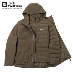 jackwolfskin狼爪冲锋衣男秋冬新款户外防风保暖600蓬鹅绒内胆三合一