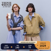 Teenie Weenie小熊2024年早秋新款夹克短款卡其色外套休闲时尚女士 卡其色 1