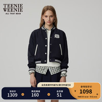 Teenie Weenie小熊秋季新款学院风棒球服外套时髦小个子短款上衣女 藏青色 160/S