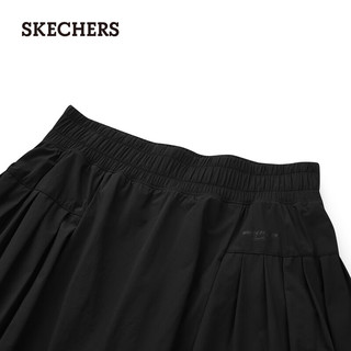 斯凯奇（Skechers）2024夏新品女子运动短裤舒适透气百搭P224W144 深夜黑/03B6 XXL