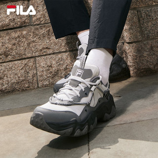 FILA 斐乐男鞋FLUID 5复古运动鞋2024秋猫爪鞋休闲老爹鞋 锡灰/南极灰-PA 42