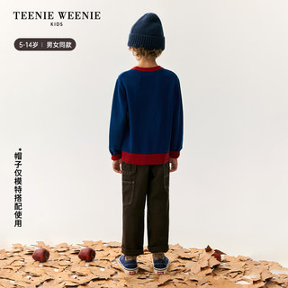 Teenie Weenie Kids小熊童装24秋季新款男女童苹果篮撞色提花毛衣 藏青色 1