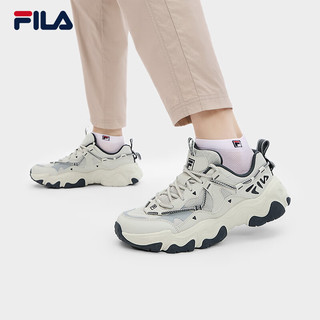 FILA 斐乐男鞋FLUID 5复古运动鞋2024秋猫爪鞋休闲老爹鞋 银绿色/高调灰-SH 42