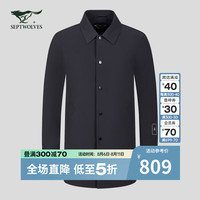 七匹狼风衣男秋中长款外套商务休闲翻领上衣男装外套男 001(黑色) 常规 190/104A/XXXXL