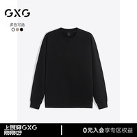 GXG男装 多色后背印花潮流时尚圆领卫衣24年秋季G24X313004 黑色 180/XL