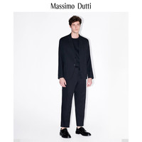 Massimo Dutti秋季新款2024男装【Studio系列】木棉纤维西装外套08125822 藏青色