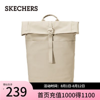 斯凯奇（Skechers）2024男女同款双肩背包舒适休闲大容量多功能包L324U123 城堡灰白/051A 99