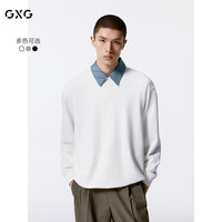 GXG男装 多色后背印花潮流时尚圆领卫衣24年秋季G24X313004 白色 185/XXL