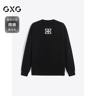 GXG男装 多色后背印花潮流时尚圆领卫衣24年秋季G24X313004 黑色 170/M