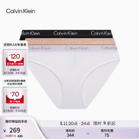 Calvin Klein内衣女三条装提花边ck舒适棉质比基尼内裤女QP2349O FIY-太空黑/杏仁色/月光白 XS