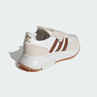 adidas RETROPY F2经典运动鞋女大童儿童阿迪达斯三叶草 白/浅褐/棕红 36.5码