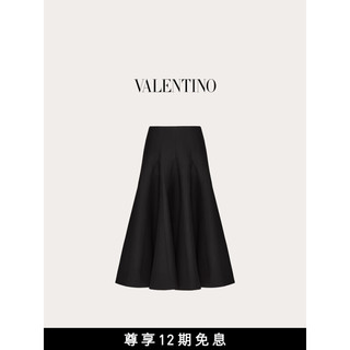 华伦天奴VALENTINO女士CREPE COUTURE迷笛长裙 黑色 36