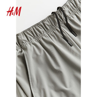 H&M【 MOVE DryMove™】男士运动裤24夏季跑步短裤1164485 灰色/浅绿色 175/88