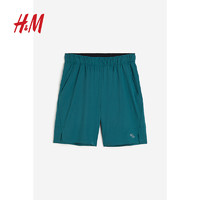 H&M【 MOVE DryMove™】男士运动裤24夏季跑步短裤1164485 蓝绿色 175/96