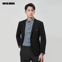 利郎(LILANZ)西装外套男修身24秋季含绵羊毛肌理提花男士西服上衣单西 黑(23QDX021SA) 185/96A