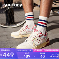 saucony 索康尼 CROSS 90prm情侣板鞋夏季真皮牛皮休闲鞋运动鞋子男 米红17 42