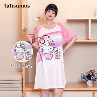 百亿补贴：tutuanna 趣趣安娜 家居服睡衣女夏HelloKitty可爱舒适甜美圆领卡通短袖睡裙