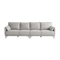 QuanU 全友 111090B-1 大象耳朵一字沙发 左2+右2 浅灰色 纯色款