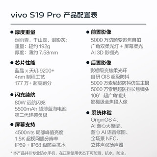 vivo S19 Pro 5G手机 16GB+256GB 烟雨青