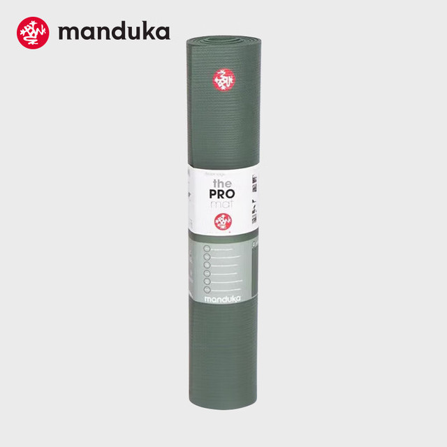 Manduka PRO 青蛙瑜伽垫专业黑垫加厚加宽加长防滑初学者地垫家用健身 灰绿-6mm