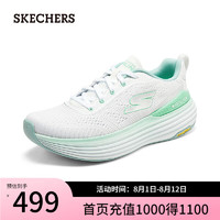 斯凯奇（Skechers）女士运动风绑带专业跑步鞋129265 粉红/绿色/WMNT 37