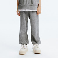 little MO&Co.吸湿速干 little moco童装24秋装男女童百搭休闲长裤束脚卫裤 中花灰色 120/53