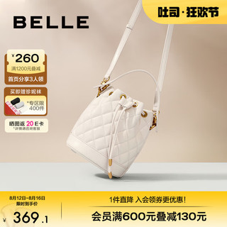 BeLLE 百丽 包包女2024年休闲百搭小香风单肩斜挎手提水桶包X7149DX4 米色 F