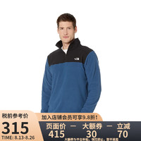 THE NORTH FACE 北面 美版秋冬新品户外保暖男抓绒衣 MPF-暗蓝色/黑色 L