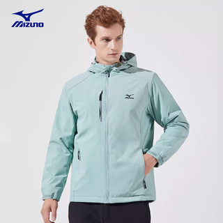 美津浓（MIZUNO）户外夹克外套男女连帽锋衣防寒登山服防风款 宝蓝色【男女同款加棉加厚加绒】 XL（135-145斤）男女通用 宝蓝色【加棉加厚加绒】