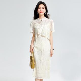 ORIGIN 中国风仙女两件套小众改良旗袍领气质别致裙子套装