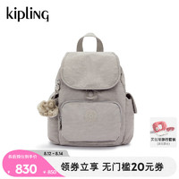 Kipling男女款2024秋冬双肩背包猴子包书包CITY PACK系列 MINI-岩石灰