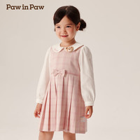PawinPaw卡通小熊童装2024年秋冬女宝梭织连衣裙 Pink粉红色/25 100cm
