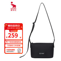 爱华仕 OIWAS单肩包斜挎包女休闲运动小包简约百搭轻便男背包 黑色