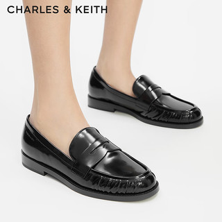 CHARLES&KEITH24秋季新品CK1-70381065复古英伦平底通勤乐福鞋 B