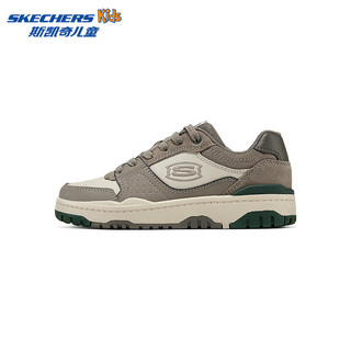 Skechers斯凯奇儿童春秋低帮休闲复古板鞋男童厚底轻便防滑运动鞋406157L 男童/灰褐色/TPE 27.5码