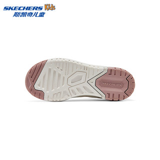 Skechers斯凯奇儿童春秋低帮休闲复古板鞋男童厚底轻便防滑运动鞋406157L 女童/自然色/多彩色/NTMT 36码