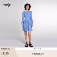 Maje2024早秋新款女装时尚设计感褶皱印花连衣裙短裙MFPRO03755 多色 T