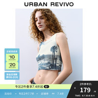 UR2024秋季女装休闲度假风印花无袖针织背心UWL940091 多色 XS