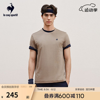 乐卡克（Le coq sportif）乐卡克法国公鸡2024夏季男士短袖T恤 L242MCNA0320 深卡其色 XL